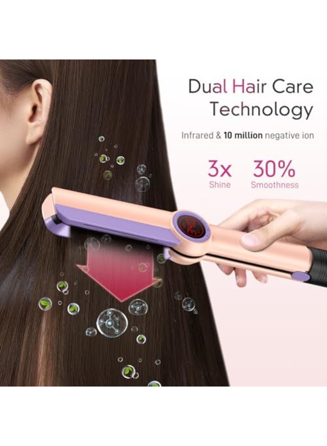 HITTIONA Flat Iron Hair Straightener 175 Ceramic Infrared Ionic Flat Iron with 5s Fast HeatUp AntiFrizz Styling for All Hair Types - Image 3