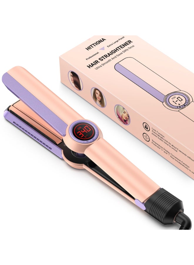 HITTIONA Flat Iron Hair Straightener 175 Ceramic Infrared Ionic Flat Iron with 5s Fast HeatUp AntiFrizz Styling for All Hair Types - Image 2