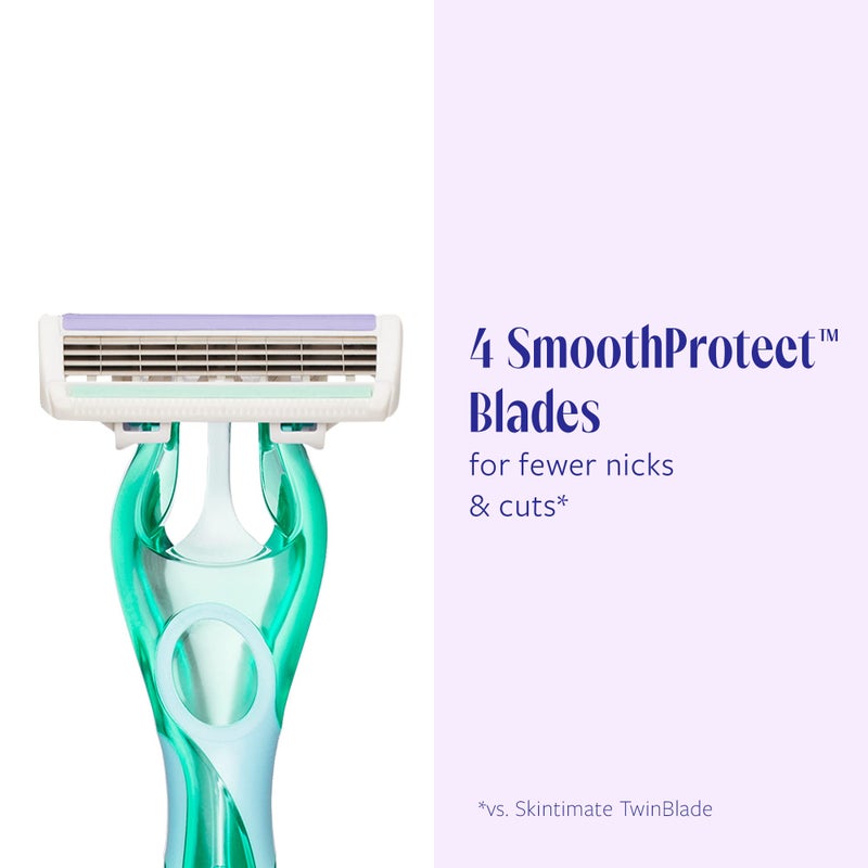 Skintimate 3 Blade Disposable Razor, Sensitive Skin, 4 Count (Pack of 3) - Packaging May Vary - Image 2