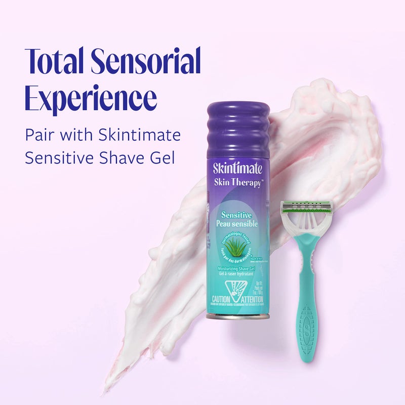 Skintimate 3 Blade Disposable Razor, Sensitive Skin, 4 Count (Pack of 3) - Packaging May Vary - Image 5