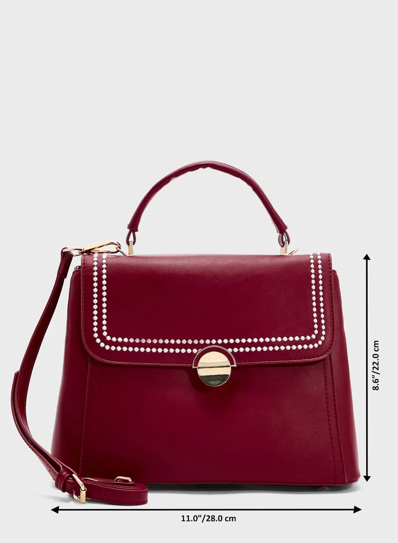 ELLA Embroidered Panel Satchel Bag