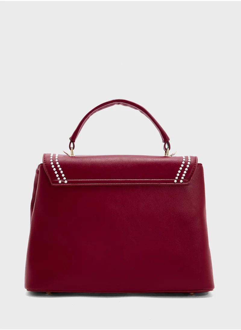 ELLA Embroidered Panel Satchel Bag