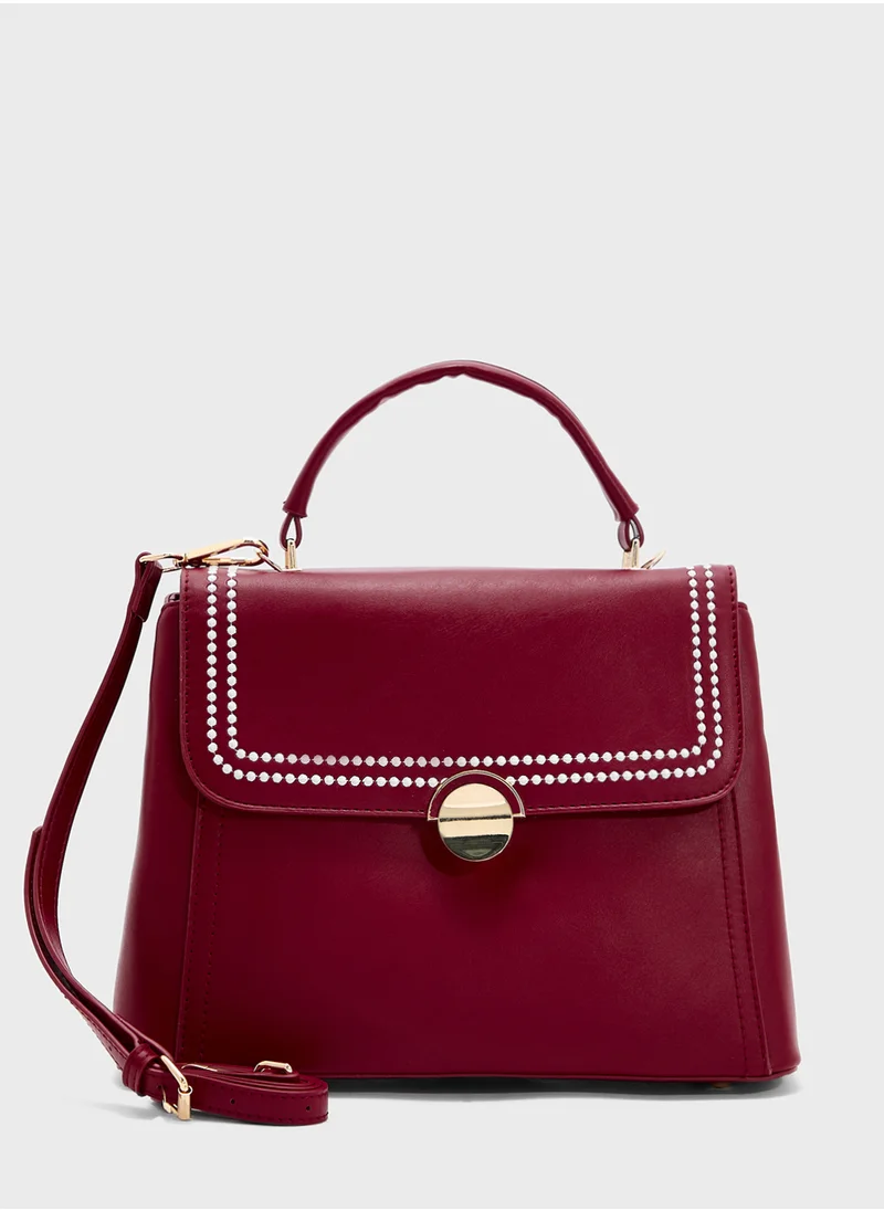 ELLA Embroidered Panel Satchel Bag