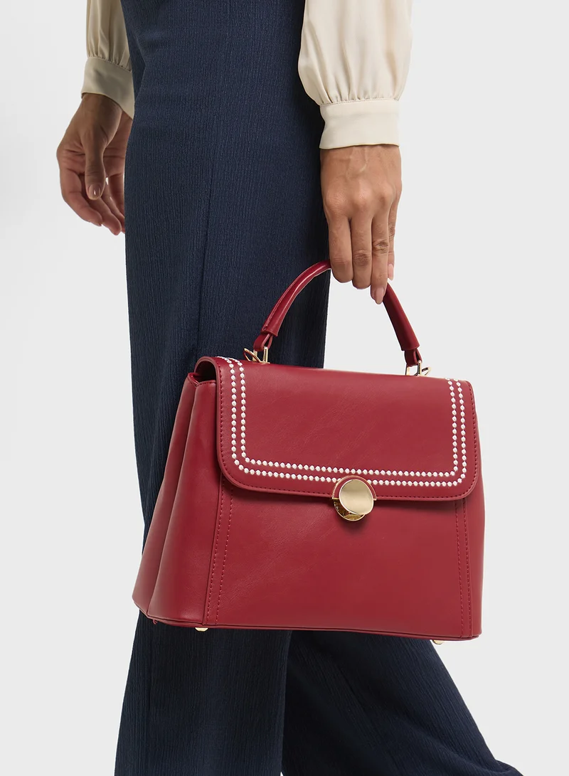 ELLA Embroidered Panel Satchel Bag