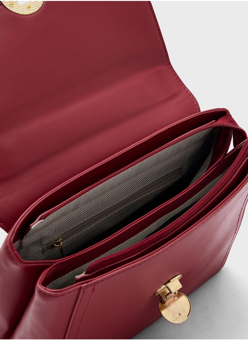 Embroidered Panel Satchel Bag