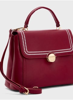 ELLA Embroidered Panel Satchel Bag  - Image 4
