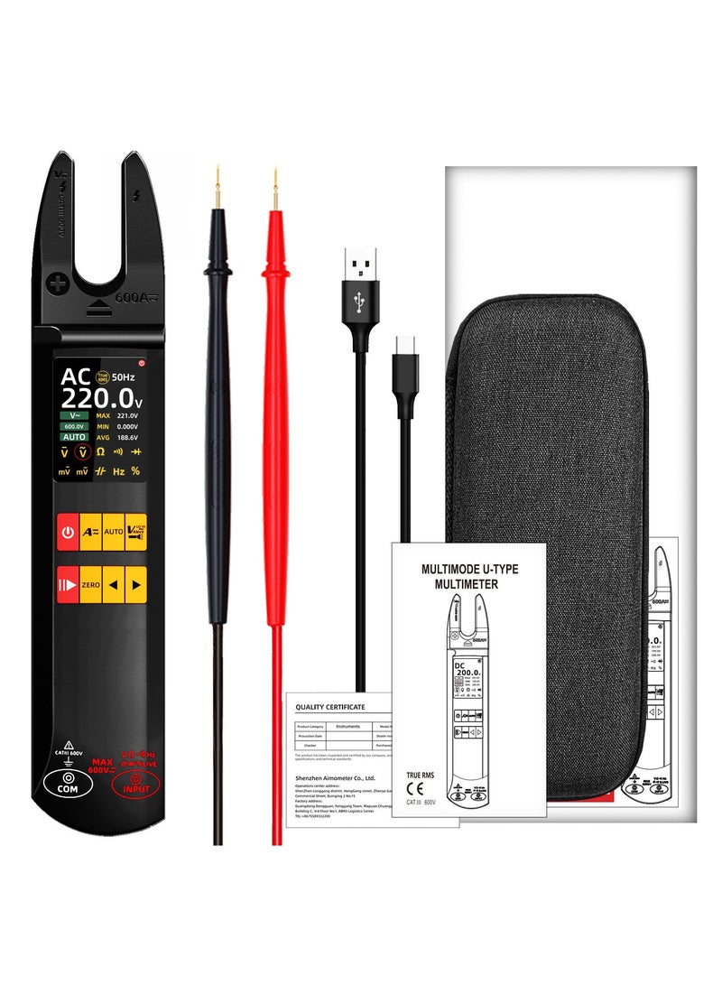 BSIDE U5 Smart Clamp Multimeter 600A AC/DC, True RMS Digital Clamp Meter with LCD Display, Auto Range, Type-C Rechargeable - Image 1