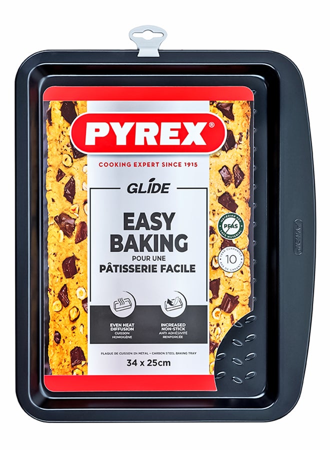 بيريكس Pyrex Glide Non-Stick Baking Tray 34cm, PFAS-Free Oven Tray, Scratch Resistant Bakeware, Ideal for Baking, Roasting, Oven Fries & Everyday Cooking 34cm - Image 1