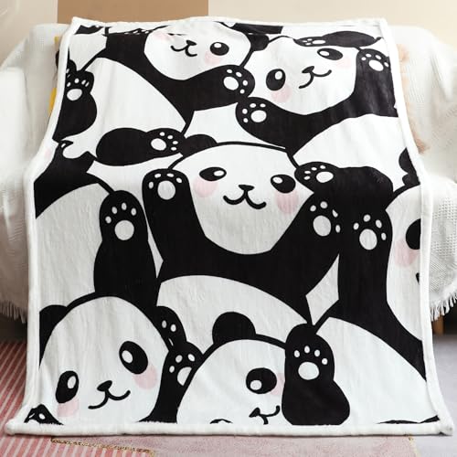 Sviuse Panda Blanket Cute Fleece Blanket for Girls Panda Gifts Soft Blankets for Girl and Women (Panda 7, (50" X 60") - Image 2