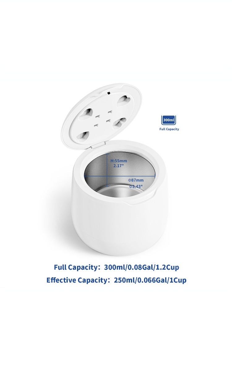 kashemano Ultrasonic cleaner 300ML for dental appliances, 42kHz, 4 LED U-V, efficient, for Teeth Retainer - Image 2