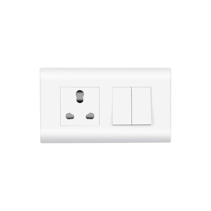 مفتاح زر ضغط 3 دبابيس مع مقبس 1 متر من سلسلة بريمو 16 أمبير - Image 1