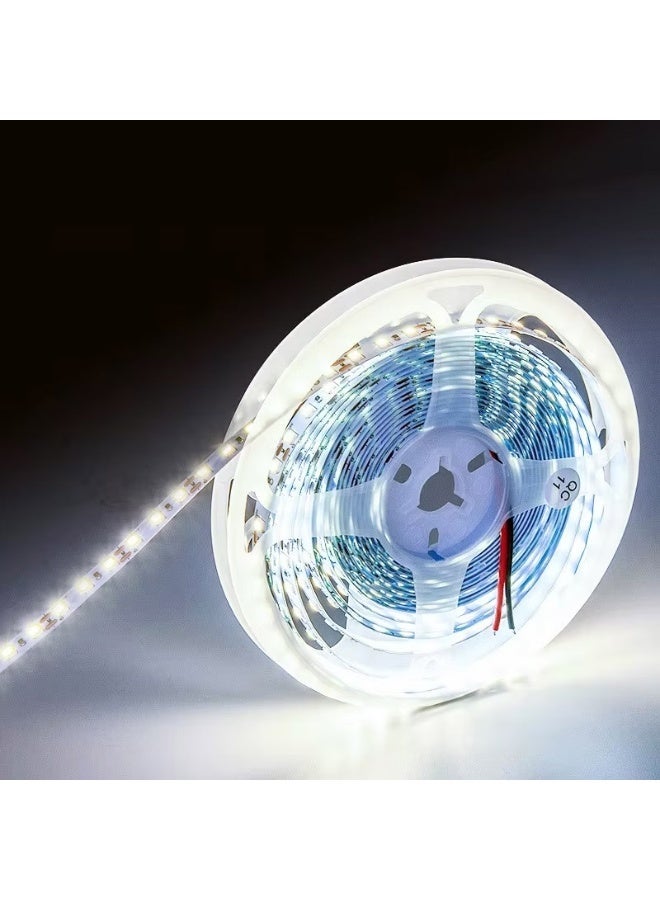 شريط إضاءة LED مرن عالي الجودة بطول 10 أمتار، يعمل بجهد 12 فولت، ويحتوي على 120 مصباح LED لكل متر، ودرجة حرارة لون بيضاء 6500 كلفن.(شريط إضاءة LED فقط، بدون وحدة تحكم LED) - Image 1