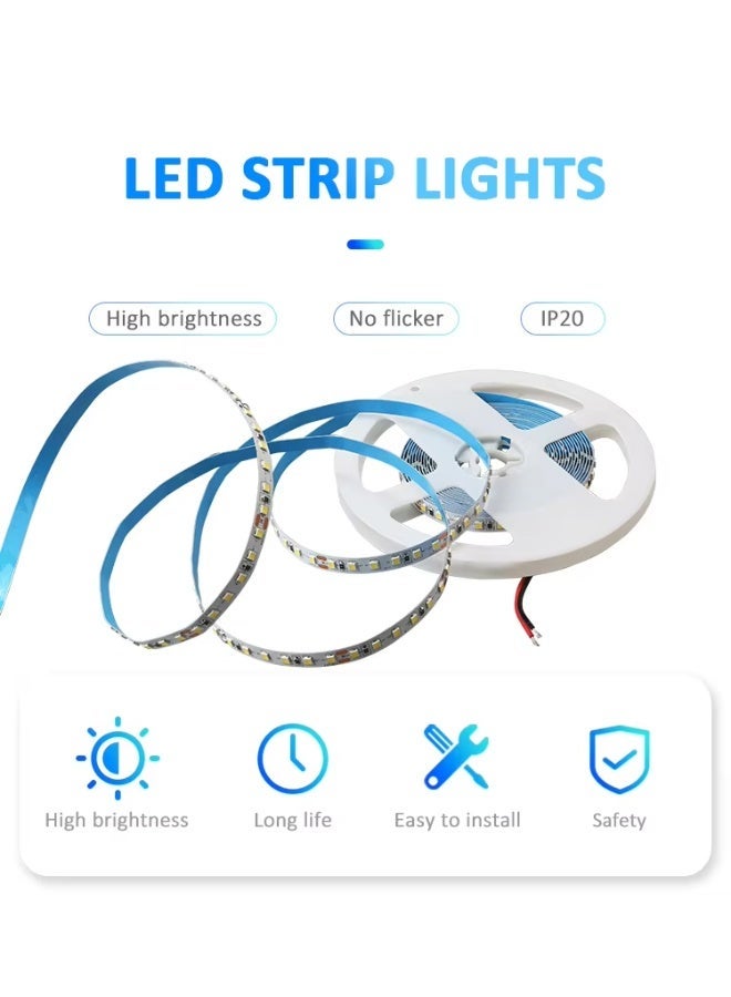 White color High Quality 2835 12V 120leds/m Flex LED Strip Light 6500K White Led Strip Lights(only LED strip , Without LED Driver) - Image 1