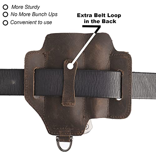 Topstache Leather Multitool Sheath,EDC Belt Organizer for Work and Daily Use,Leatherman Sheath,EDC Pocket Organizer for Flashlight and Multitool,Gifts for Men for Multitool,Darkbrown - Image 3