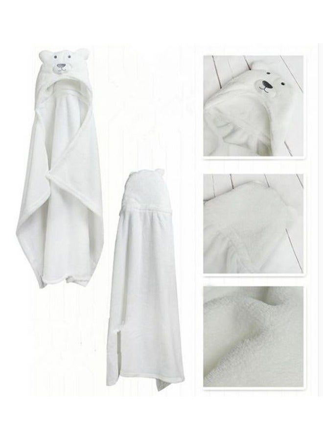 إسكدنيا Hooded Polar Bear Blanket,1 Pcs Baby Animal cloak, Cute  Natural Swaddle Blanket Wrap, Baby Hooded Fleece Swaddle Blanket Newborn Cartoon Receiving Blanket Soft Plush Sleeping Bag Sak Stroller Wrap - Image 2