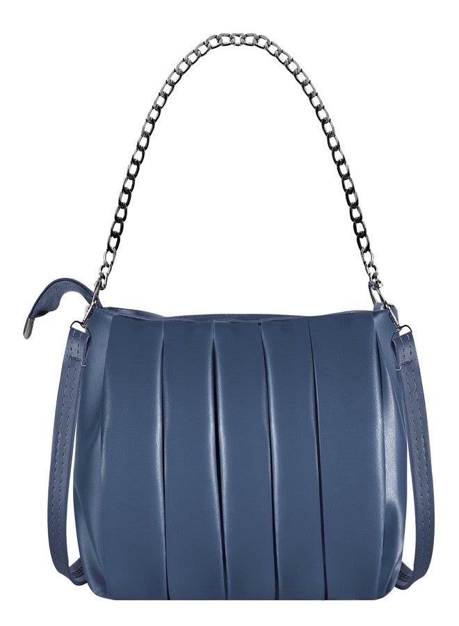 LOREM Blue Designer Faux Leather Handbag For Women And Girls HB28 - Image 1