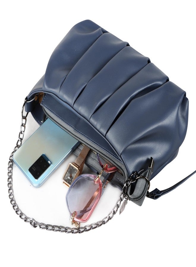 LOREM Blue Designer Faux Leather Handbag For Women And Girls HB28 - Image 4