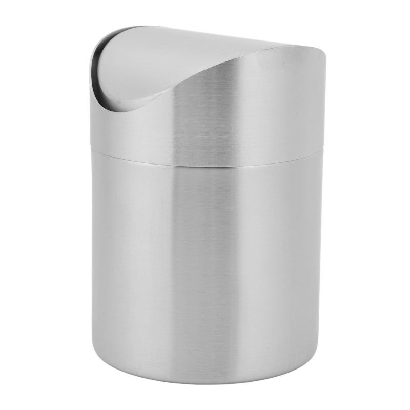 Mini Desktop Trash Can: 304 Stainless Steel Swing Lid - Odor-isolating Small Countertop Waste Bin for Home Office Bathroom - Image 3