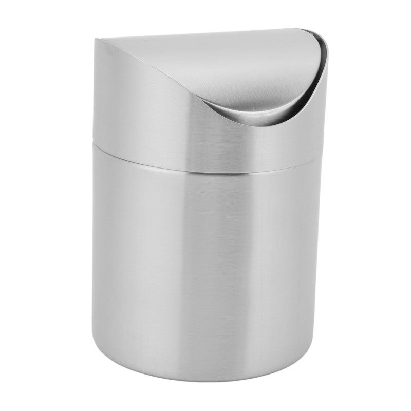 Mini Desktop Trash Can: 304 Stainless Steel Swing Lid - Odor-isolating Small Countertop Waste Bin for Home Office Bathroom - Image 2