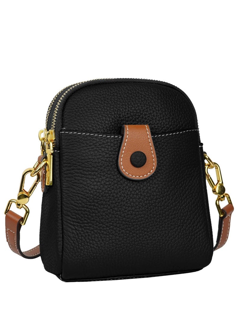 SOLARAE Crossbody Bags for Women-Vintage Leather Multi Pocket Shoulder Sling Womens Purses and Handbags with Credit Card Slots(Black) - Image 1