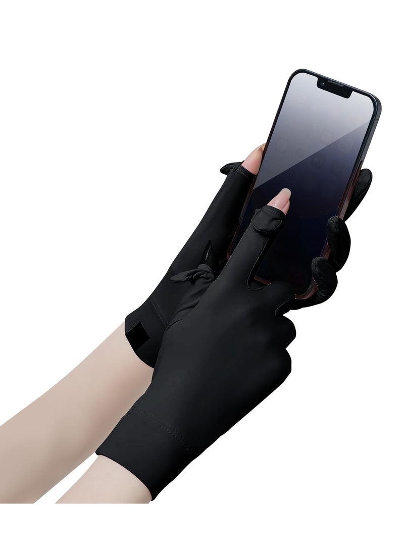 RTYY قفازات نسائية،قفاز سواقة،قلفزات سواقه،قفازات الحماية من الشمس،قفازات صيفية مضادة للانزلاق، مزودة بشاشة لمس كاملة الأصابع، مناسبة للقيادة في الصيف، وركوب السيارات، وصيد الأسماك، ولعب الجولف، والأنشطة الخارجية. - Image 2