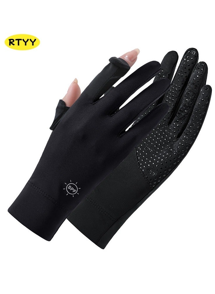 RTYY قفازات نسائية،قفاز سواقة،قلفزات سواقه،قفازات الحماية من الشمس،قفازات صيفية مضادة للانزلاق، مزودة بشاشة لمس كاملة الأصابع، مناسبة للقيادة في الصيف، وركوب السيارات، وصيد الأسماك، ولعب الجولف، والأنشطة الخارجية. - Image 1