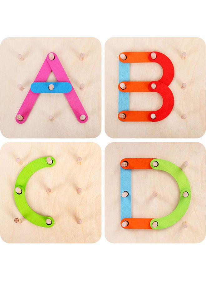 NIBEMINENT Wooden Letter Number Sorter Puzzle Pegboard - Image 5