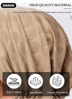 DUNISO Women Under Scarf Hijab Cap  Islamic Muslim Under Hijab Cap  Back Closure Fashionable Solid Color Headwraps Lightweight Turban Beanie Cap Underscarf Hijab Cap  for Women Girls  - Image 3