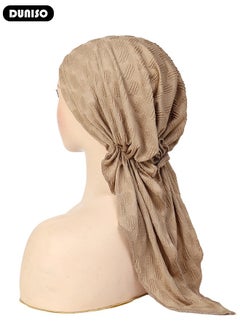 DUNISO Women Under Scarf Hijab Cap  Islamic Muslim Under Hijab Cap  Back Closure Fashionable Solid Color Headwraps Lightweight Turban Beanie Cap Underscarf Hijab Cap  for Women Girls  - Image 5