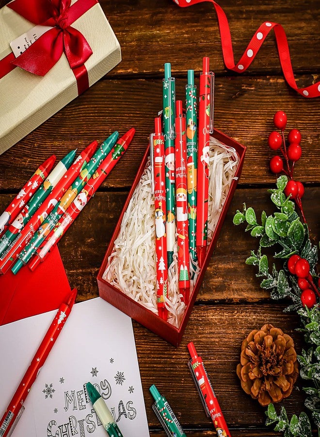 Tenare 25 Pcs Christmas Ballpoint Pens Retractable Christmas Pens Xmas Tree Snowman Santa Claus Christmas Series Roller Ball Pens for Christmas Home Decor Party Gift - Image 4