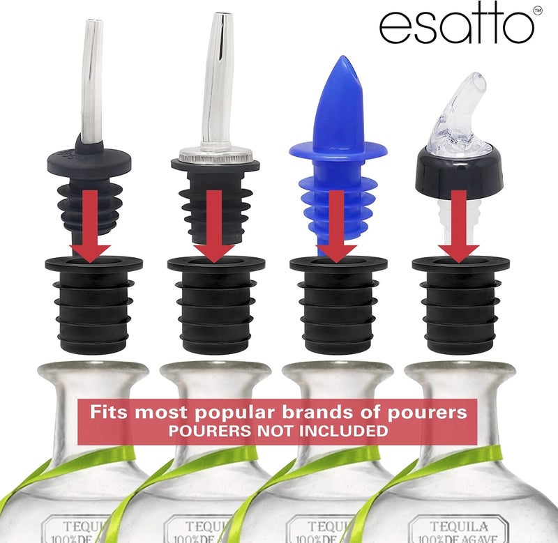 Esatto Liquor Pourer Adapters - 6 Pieces Set, Perfect for Large Olive Oil Bottles and Liquor Bottles - Up to 1 Inch/25mm Neck Converts Any Spout into a Large Pour Spout Varied dimensions - Image 2