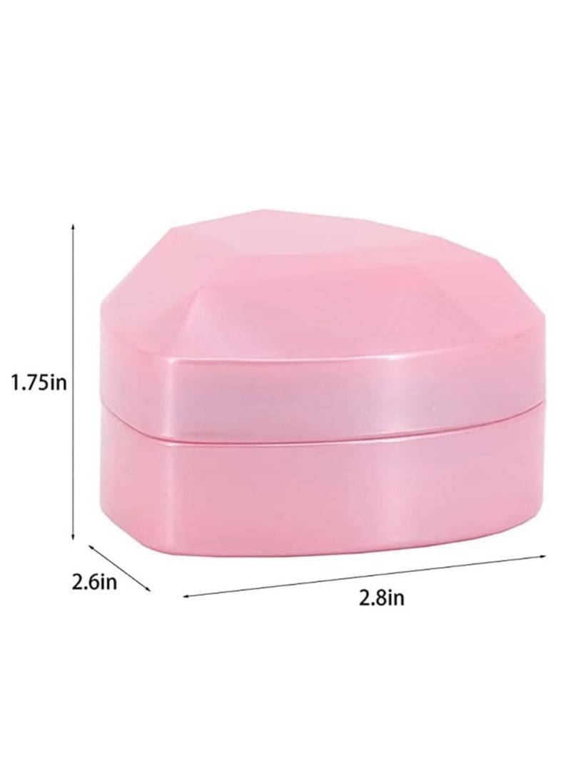 Oasisgalore Heart-Shaped LED Ring Box, Velvet Jewelry Gift Box for Proposal, Engagement, Wedding, Anniversary (Pink) - Image 2