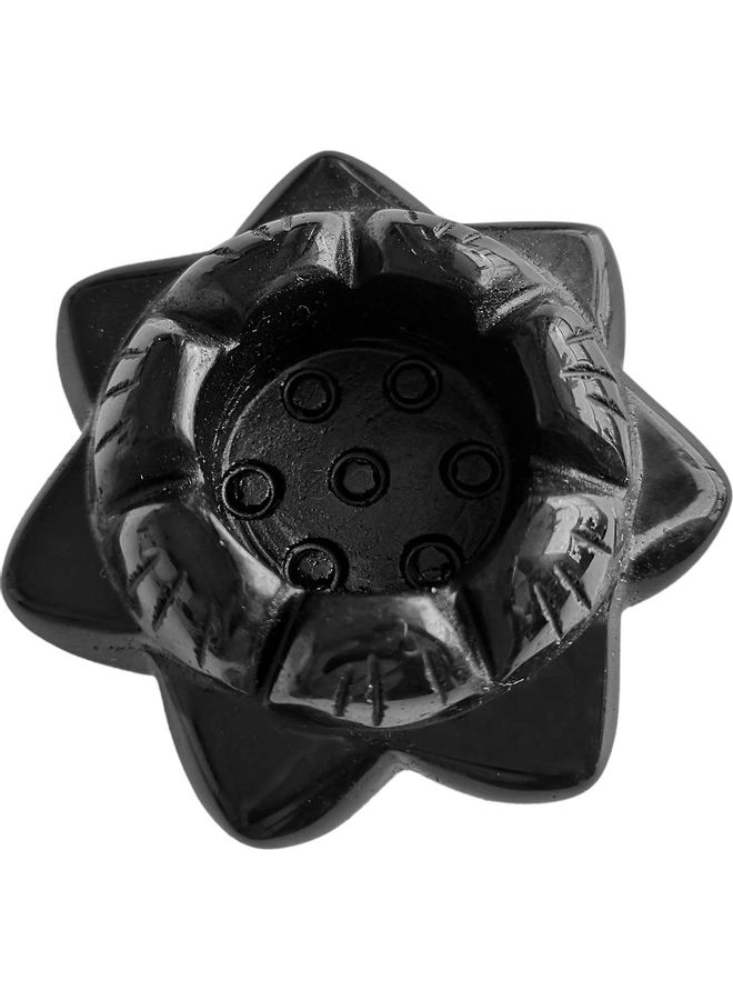 NIBEMINENT Lotus Flower Carved Candle Holder Black One Size  - Image 1