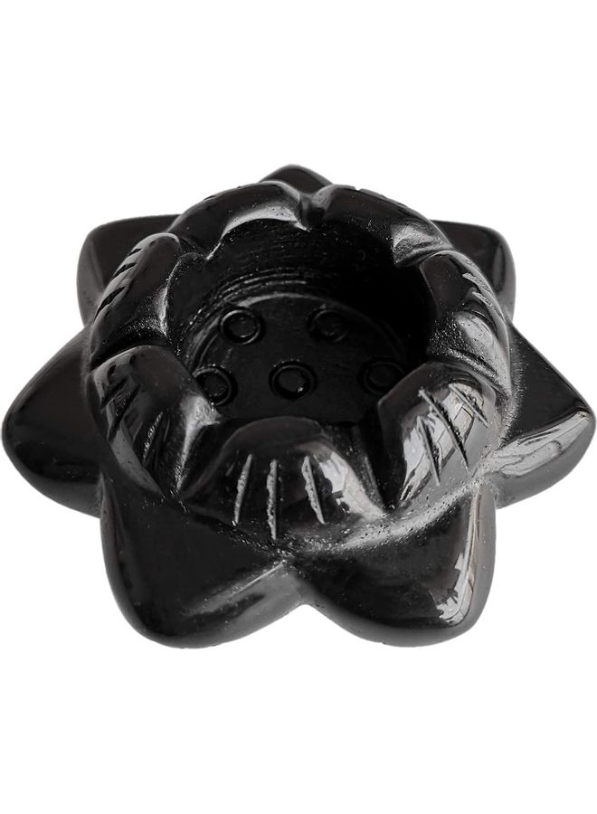 NIBEMINENT Lotus Flower Carved Candle Holder Black One Size  - Image 4