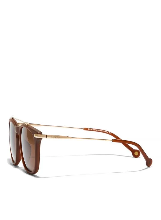 30Sundays CHALLENGER Men Brown Sunglasses - Frame Material: Metal + Acetate - Lens Color: Brown- Frame Color: Brown - Full Rim