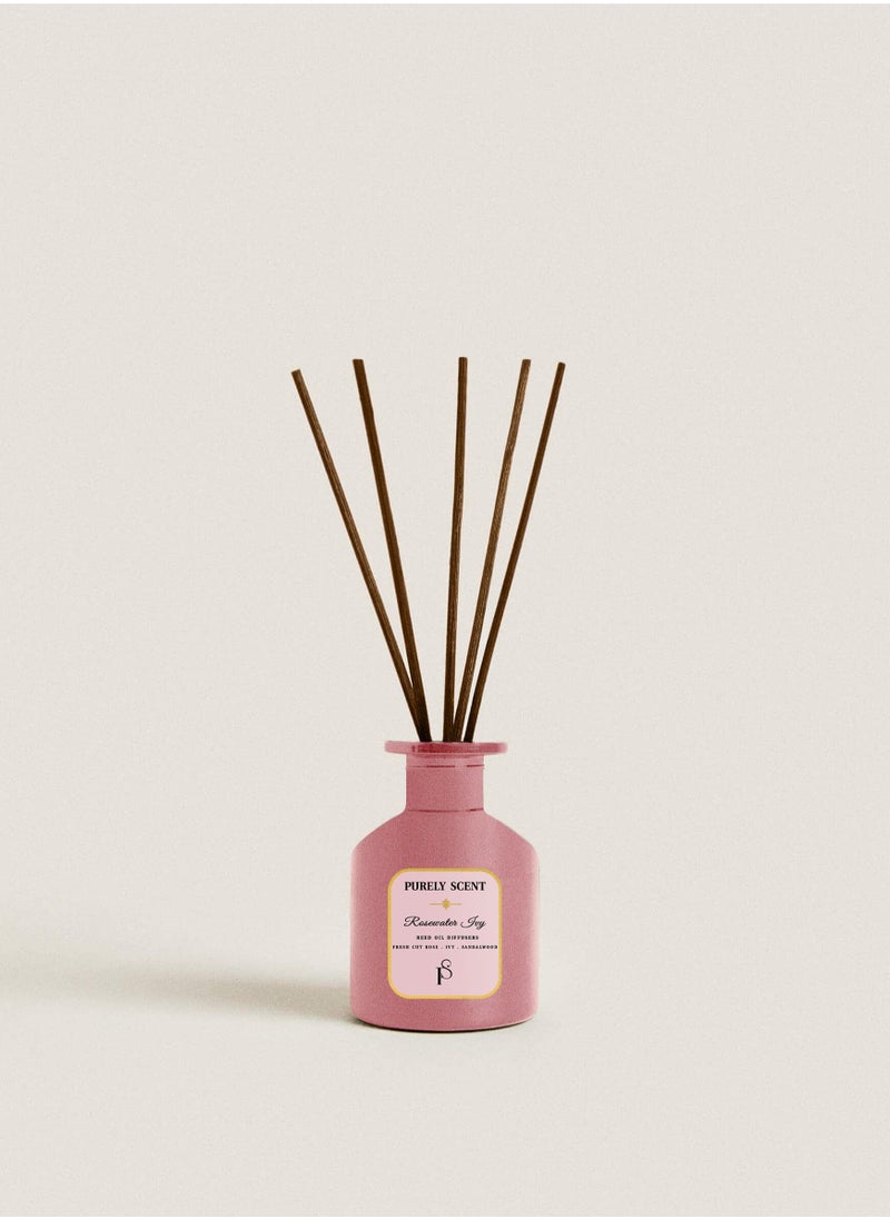 PURELY SCENT Rosewater Ivy Reed Oil Diffuser, 6.7 Fl Oz/200 ML, 6 Reed Sticks, Aromatherapy, Lasts Upto 3 Months, Fragrant Diffuser  - Image 1