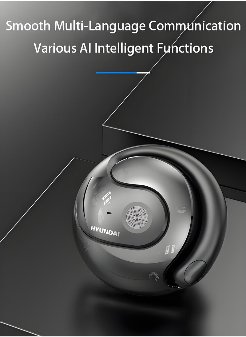HYUNDAI - HYUNDAI Smart Real-Time AI Translation Bluetooth Headphones with Recording and Transcription Support - Image 1