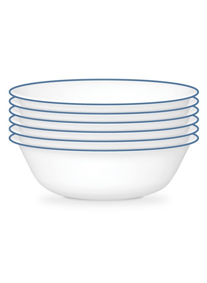 Corelle أطباق كوريل 6 قطع سعة 18 أونصة، زجاج فيتريل ثلاثي الطبقات، مثالية للحساء، الحبوب والوجبات الخفيفة، خفيفة الوزن، مقاومة للتشقق والخدوش، آمنة للاستخدام في الميكروويف وغسالة الصحون، خطوط نباتية - Image 1