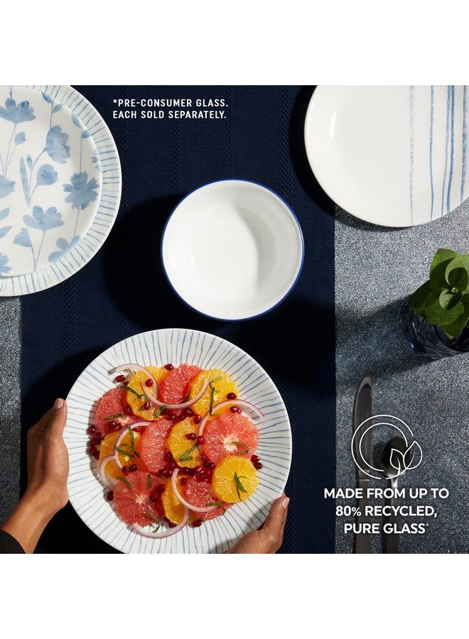 Corelle أطباق كوريل 6 قطع سعة 18 أونصة، زجاج فيتريل ثلاثي الطبقات، مثالية للحساء، الحبوب والوجبات الخفيفة، خفيفة الوزن، مقاومة للتشقق والخدوش، آمنة للاستخدام في الميكروويف وغسالة الصحون، خطوط نباتية - Image 3