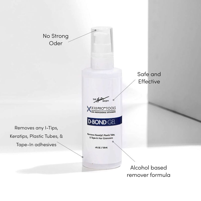 The Hair Shop X10 Pro-Tools D Bond Gel Remover by The Hair Shop, Keratin Glue Fusion Pre Bonded U Tip, K Tip Adhesive Remover For Super Or Regular Keratip, For Keratin Glue, Tape-Ins and Shrinkies (4 oz Bottle) - Image 5