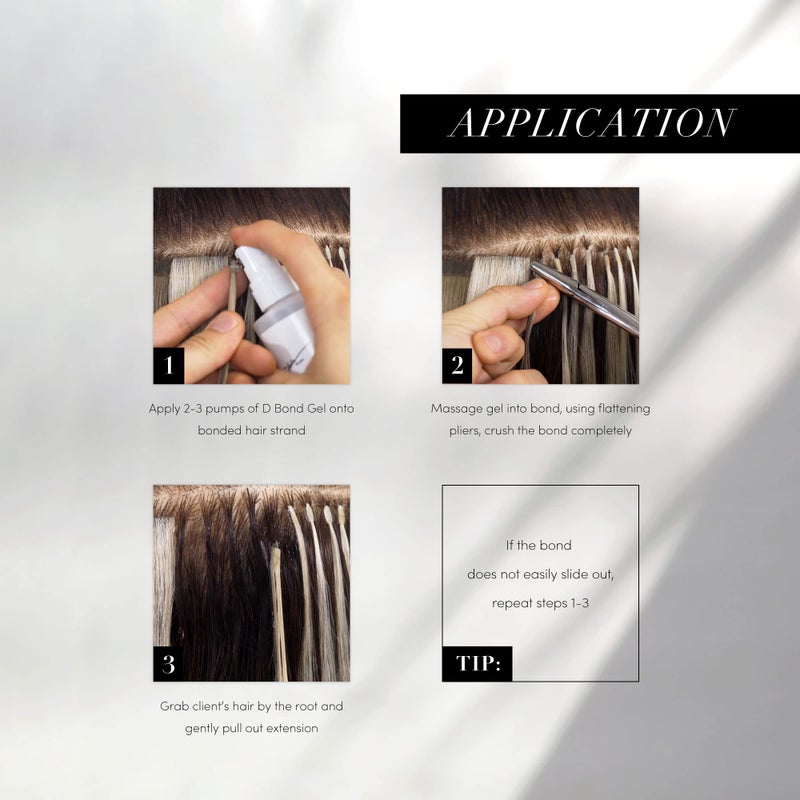 The Hair Shop X10 Pro-Tools D Bond Gel Remover by The Hair Shop, Keratin Glue Fusion Pre Bonded U Tip, K Tip Adhesive Remover For Super Or Regular Keratip, For Keratin Glue, Tape-Ins and Shrinkies (4 oz Bottle) - Image 3