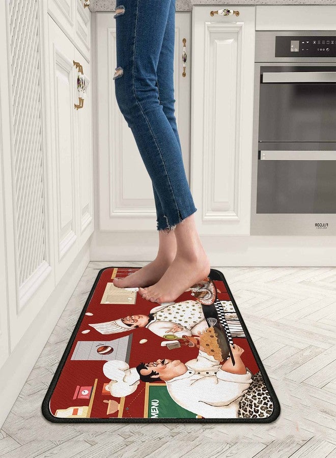 kukli kitchen Chef Rugs and Mats Non-Slip, Washable, Stain and Fade Resistant, Suitable for Anti Fatigue Mat Set of 2 Chef Decor 17" x47"+17"x30" - Image 4