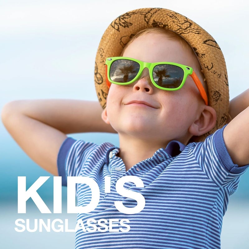 RIVBOS Kids Sunglasses Polarized UV Protection Flexible Rubber Glasses Shades with Strap for Boys Girls RBK004 - Image 2