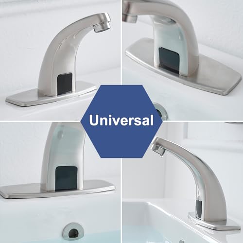 BWE 6.3 Inch Sink Hole Cover Bathroom Vessel Vanity Sink Faucet Rectangle Cover Deck Plate for 1 Or 3 Hole Escutcheon Brushed Nickel - Image 5