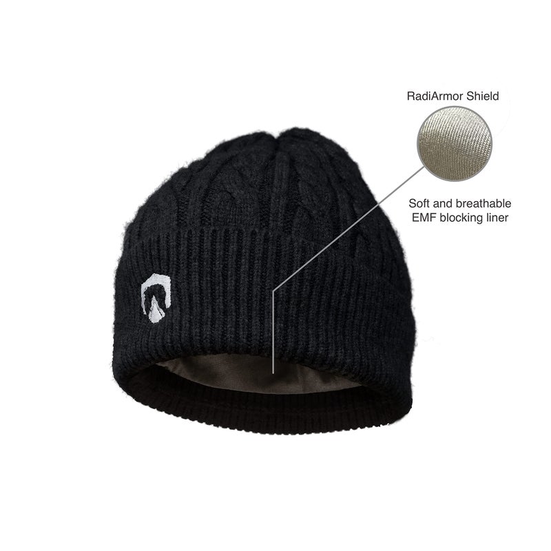 RadiArmor EMF Blocking Knit Cap â€“ Unisex Hat with EMF Blocking Liner That Blocks Over 99% of High Frequency RF Radiation (Black) - Image 4