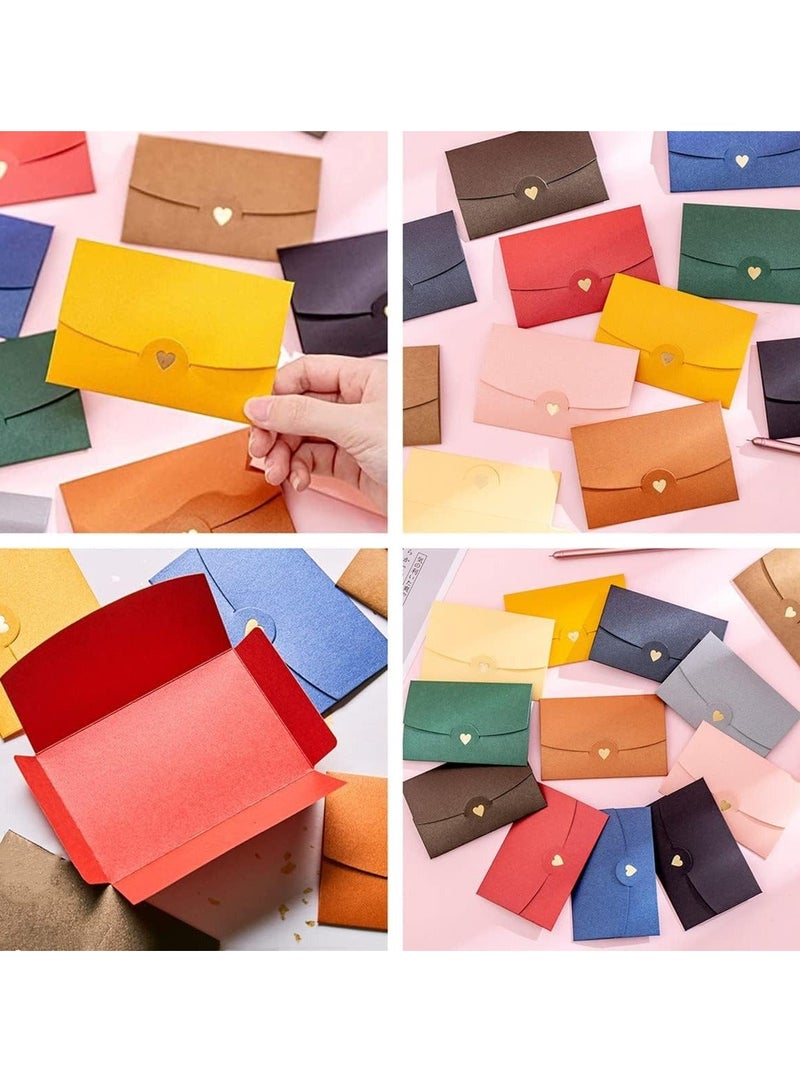 XiuWoo Mini Envelopes, 26 Pieces Gift Card Multi Color Envelope, with Heart Clasp, for Invitations, Postcard,Wedding, DIY Cards, Valentine's Day (13 Models) - Image 5