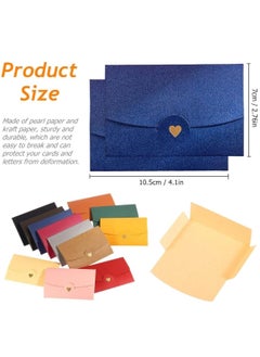 XiuWoo Mini Envelopes, 26 Pieces Gift Card Multi Color Envelope, with Heart Clasp, for Invitations, Postcard,Wedding, DIY Cards, Valentine's Day (13 Models)  - Image 2