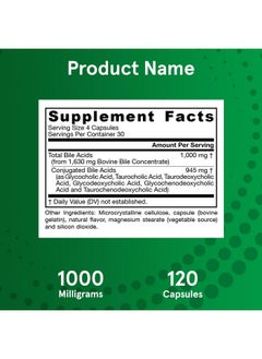 jarrow formulas Bile Acid Factors 1000 Mg Dietary Supplement 120 Capsules 30 Servings Conjugated Bile Acid Formulation Supports Digestion And Absorption Of Fats & Fat Soluble Nutrients  - Image 4