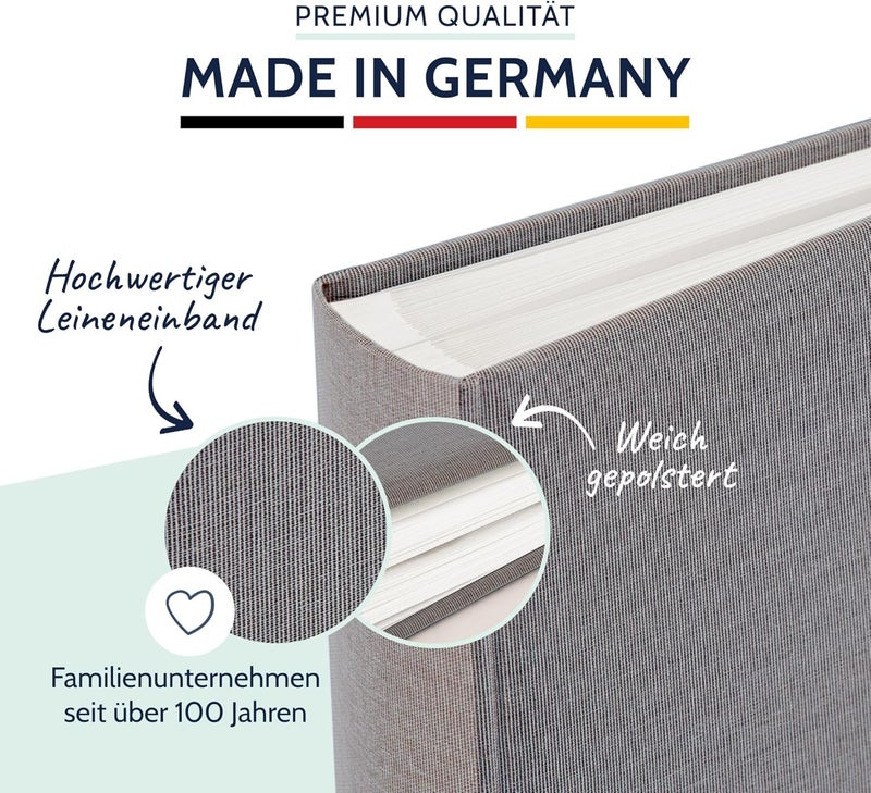 Goldbuch Summertime Trend 2 24606 Photo Album with 60 White Pages with Glassine Dividers, Memory Album with Linen Cover, Photo Album for Gluing, Grey, 25 x 25 cm - Image 3