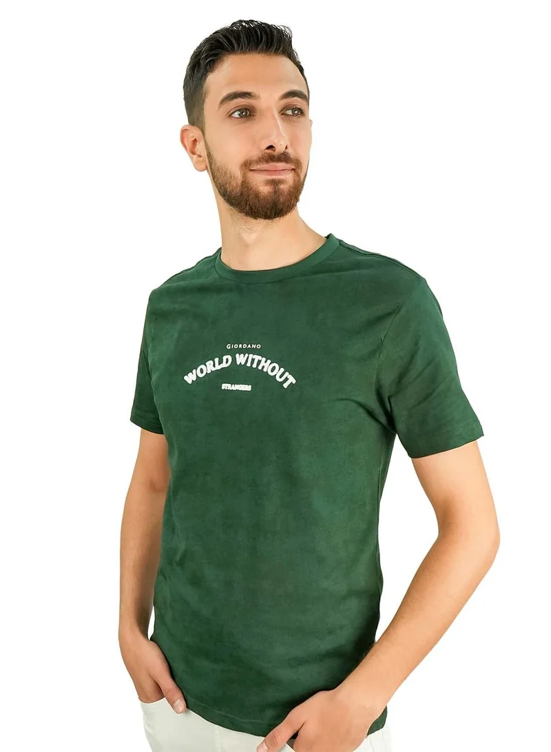 Men's Cotton Crewneck Tee with Signature Print